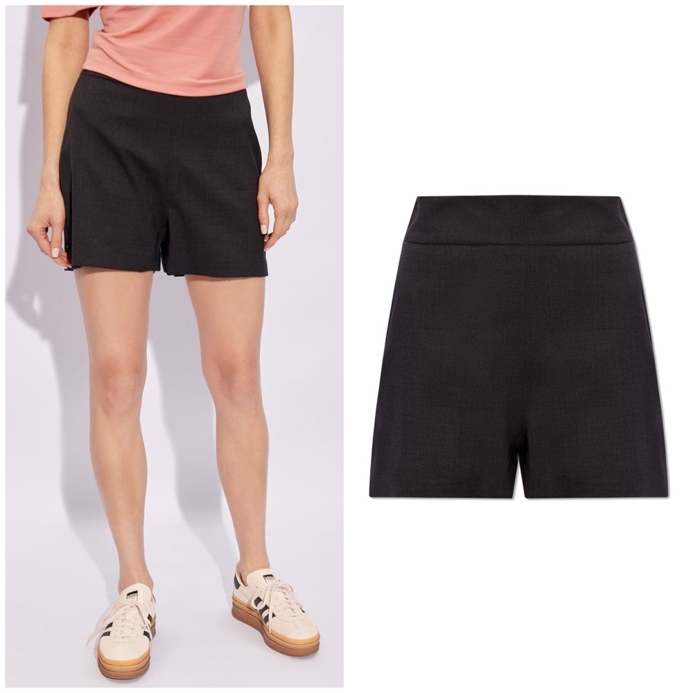 NWT IRO Mytrina High Rise Shorts Wool Blend Anthracite Black Sz 40